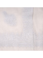 CHABI AVORIO, scialle vera Pashmina 100% cashmere ricamata a mano