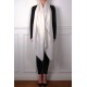 CHABI AVORIO, scialle vera Pashmina 100% cashmere ricamata a mano