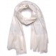 CHABI ELFENBEIN, echte handbestickte Pashmina-Schal 100% Kaschmir
