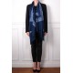 CHARLIE NAVY, étole véritable Pashmina 100% cachemire brodé main