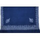 CHARLIE NAVY, étole véritable Pashmina 100% cachemire brodé main