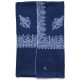 CHARLIE NAVY, étole véritable Pashmina 100% cachemire brodé main