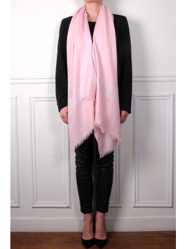 CHARLY ROSA, echte Pashmina-Stola aus 100% Kaschmir, handbestickt
