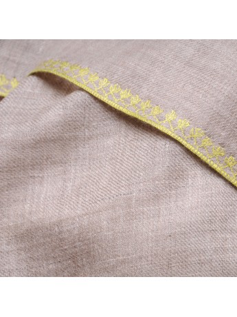 LINA BEIGE et VERT, étole véritable pashmina 100% cachemire brodé main