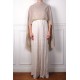 LINA BEIGE et VERT, étole véritable pashmina 100% cachemire brodé main