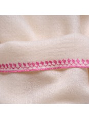 LINA ELFENBEIN und ROSA, echte handbestickte Pashmina-Stola 100% Kaschmir