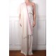 LINA IVORY und PINK, real pashmina 100% cashmere with handmade embroideries