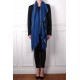 LINA BLUE und GOLD, real pashmina 100% cashmere with handmade embroideries