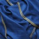 LINA BLUE und GOLD, real pashmina 100% cashmere with handmade embroideries