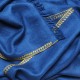 LINA BLUE und GOLD, real pashmina 100% cashmere with handmade embroideries