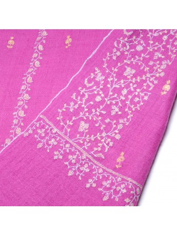 ALMA ROSE, étole véritable pashmina 100% cachemire brodé main