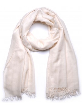 Genuine Toosh pashmina shawl 100% cashmere Natural white