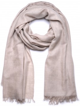 TOOSH PASHMINA Natürliches Hellbeige 100% handgewebter Kashmir
