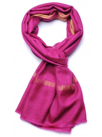 ZARI PINK, Handwoven cashmere pashmina Stole and lurex