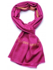ZARI ROSA, Estola de pashmina 100% cachemir tejido y lurex