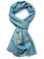ZARI BLU VERDE, Stola vera pashmina 100% Cashmere e lurex