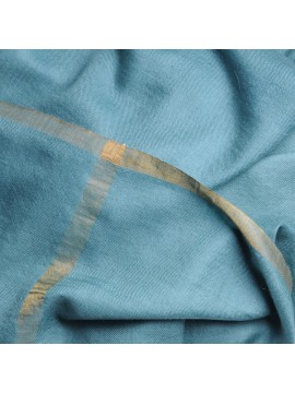 ZARI BLU VERDE, Stola vera pashmina 100% Cashmere e lurex