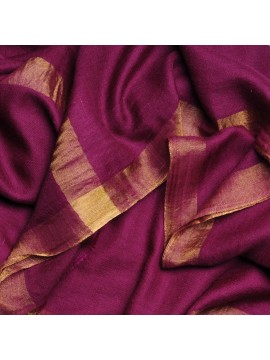 ZARI BLAUW, Pashmina stola 100% cashmere en lurex