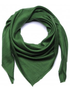 Echte Pashmina Carré Waldgrün 100% Handgewebter Kaschmir