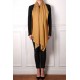 SEDA GOLD, Handwoven cashmere pashmina Stole REVERSIBLE