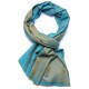SEDA OR TURQUOISE, étole véritable Pashmina 100% cachemire réversible