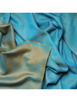 SEDA ORO TURQUESA, auténtica estola Pashmina 100% cachemira reversible