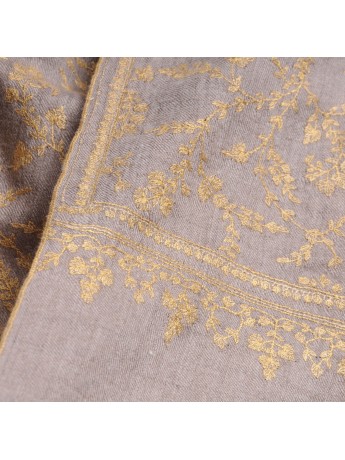 ZOE ORO, auténtica estola Pashmina 100% cachemira bordada a mano