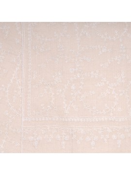BIANCA ELFENBEIN, echte handbestickte Pashmina-Stola 100% Kaschmir