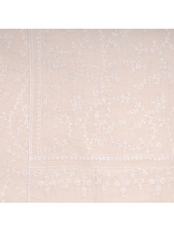 BIANCA ELFENBEIN, echte handbestickte Pashmina-Stola 100% Kaschmir