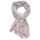 ASHA HELLBEIGE, echte handbestickte Pashmina-Stola 100% Kaschmir