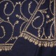 JULIA NAVY, real pashmina 100% cashmere with handmade embroideries