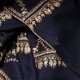 JULIA NAVY, echte handbestickte Pashmina-Stola 100% Kaschmir