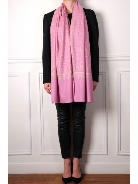 JULIA ROZE, echte Pashmina stola 100% cashmere met de hand geborduurd