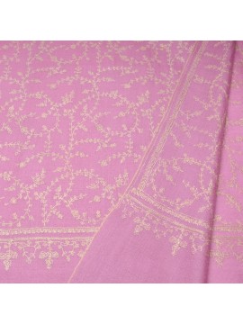 JULIA PINK, real pashmina 100% cashmere with handmade embroideries