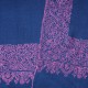 PATTY BLAUW, echte Pashmina stola 100% handgeborduurd cashmere