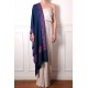 PATTY BLUE, real pashmina 100% cashmere with handmade embroideries