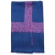PATTY BLAUW, echte Pashmina stola 100% handgeborduurd cashmere