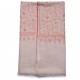 JULIA BEIGE, real pashmina 100% cashmere with handmade embroideries