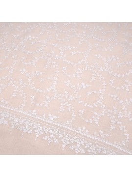 BIANCA CREAM, real pashmina 100% cashmere with handmade embroideries