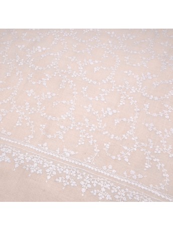 BIANCA CRÈME, étole véritable Pashmina 100% cachemire brodé main