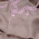 ARIEL BEIGE, étole véritable pashmina 100% cachemire brodé main