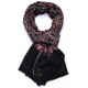 ELISA NERO, scialle vera Pashmina 100% cashmere ricamata a mano