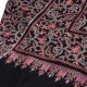 ELISA NERO, scialle vera Pashmina 100% cashmere ricamata a mano