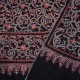 ELISA NOIR, châle véritable pashmina 100% cachemire brodé main