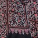 ELISA NOIR, châle véritable pashmina 100% cachemire brodé main