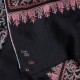 ELISA ZWART, 100% cashmere pashmina sjaal, met de hand geborduurd