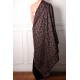 ELISA NOIR, châle véritable pashmina 100% cachemire brodé main