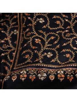 JANE ZWART, 100% cashmere handgeborduurde Pashmina sjaal