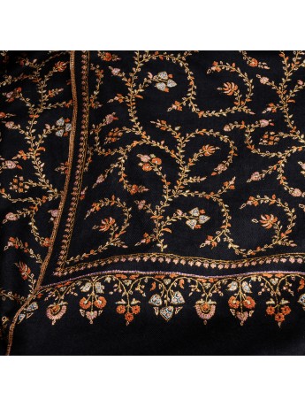 JANE NOIR, châle véritable Pashmina 100% cachemire brodé main