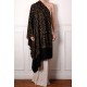 JANE NOIR, châle véritable Pashmina 100% cachemire brodé main